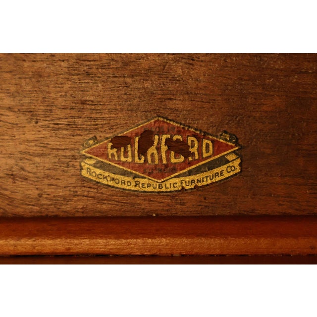 Wood Rockford Republic Furniture Company 1920's Walnut China Display Cabinet For Sale - Image 7 of 18