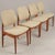 Four Casala dining chairs, teak and wool, 1960s, Germany. This set consists of four dining chairs, each with a glazed teak...