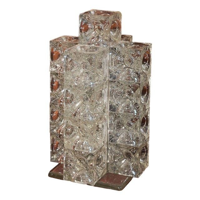 Sculptural Lamp in Glass Cubes attributed to Albano Poli for Poliarte, 1960s For Sale