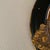 Vintage Oval Convex Mirror With Black and Gold Ornate Wooden Frame. For Sale - Image 11 of 12