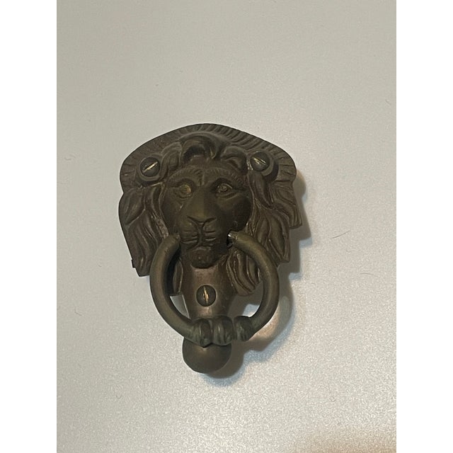 1960s Brass Lion Head Door Knocker For Sale - Image 5 of 5