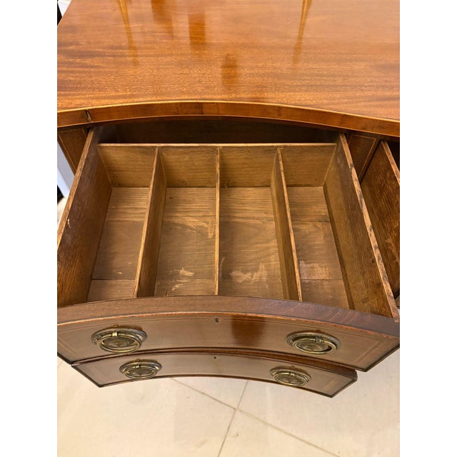 Antique Edwardian Figured Mahogany Serpentine Sideboard, 1900 For Sale - Image 14 of 15