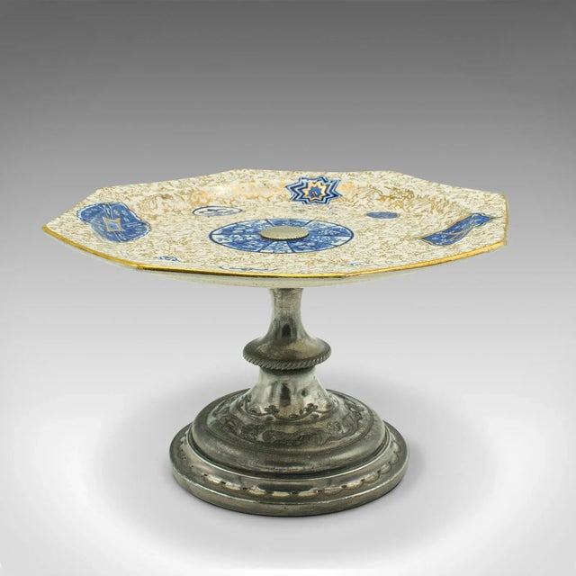 English 1920s Antique Decorative Serving Set, English, Ceramic, Cake Stand, Bon Bon Dish For Sale - Image 3 of 13