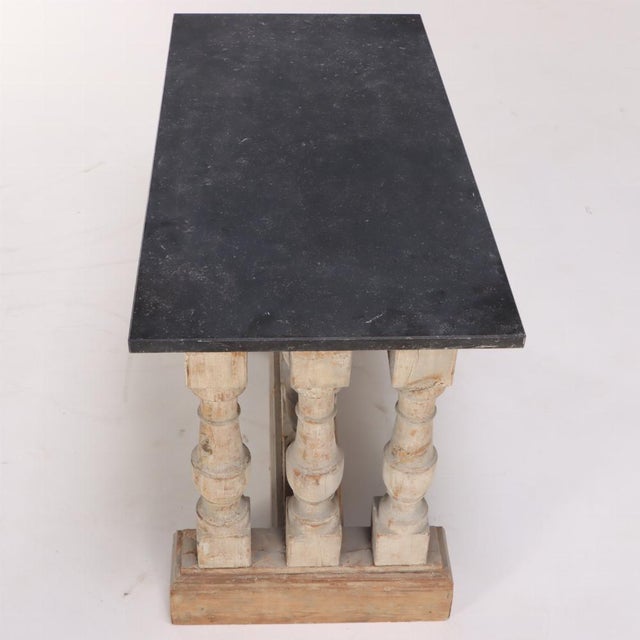 French Vintage Balustrade Marble Top Console or Center Table, 20th C. For Sale - Image 4 of 4