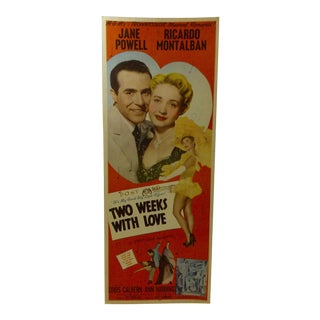 Vintage "Two Weeks With Love" 1950 Movie Poster For Sale