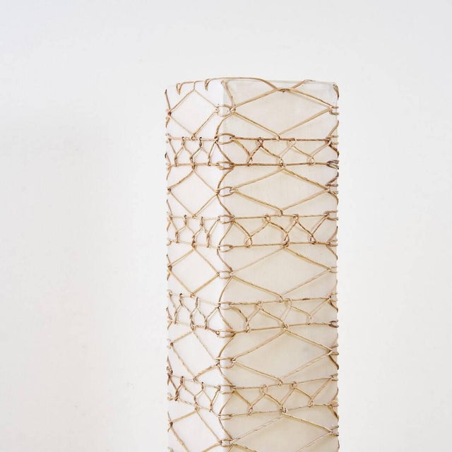 Floor Lamp in Plastic Resin and Rope For Sale - Image 4 of 7