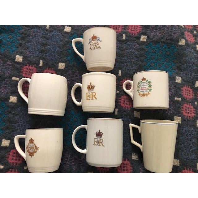 English Collection of Vintage British Coronation / Royal Mugs - Set of 7 For Sale - Image 3 of 4