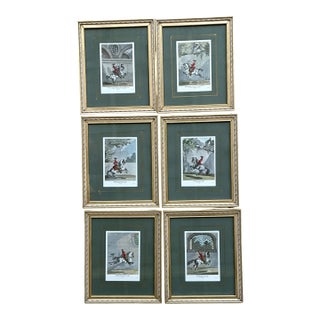 Vintage Equestrian Engravings in Gilt Frames - Set of 6 For Sale