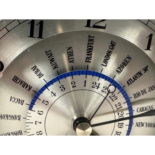 Postmodern Crystal World Time Table Clock by Rastal for Wiesenthal, 1980s, in Flawless conditions. Designed 1980 to 1989...