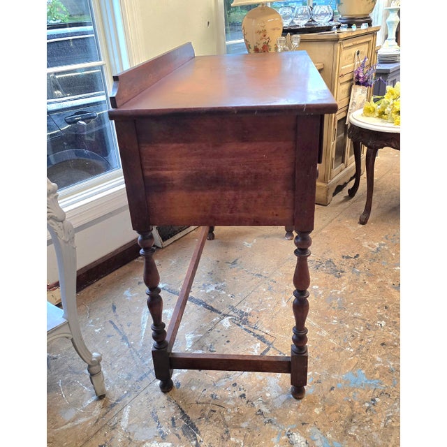 Vintage Early American Wooden Desk / Sideboard For Sale In New York - Image 6 of 9