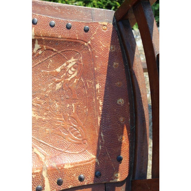 19th Century Queen Anne Sewing Rocker Rocking Chair Leather Seat ...