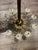 Mid-Century Modern Antique Pressed Brass Chandelier With Crystal Ornaments and Grape Bunch Finial For Sale - Image 3 of 18