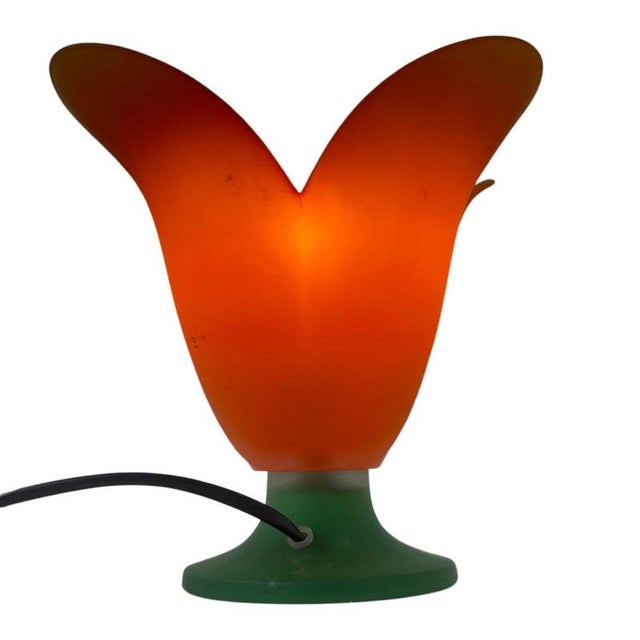 Glass Tullip Table Lamp from Vandeheg, Netherlands For Sale - Image 5 of 6