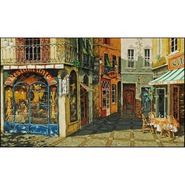 "Plaza Del Correo" by Viktor Shvaiko Original limited edition serigraph on canvas, hand embellished This piece is hand...