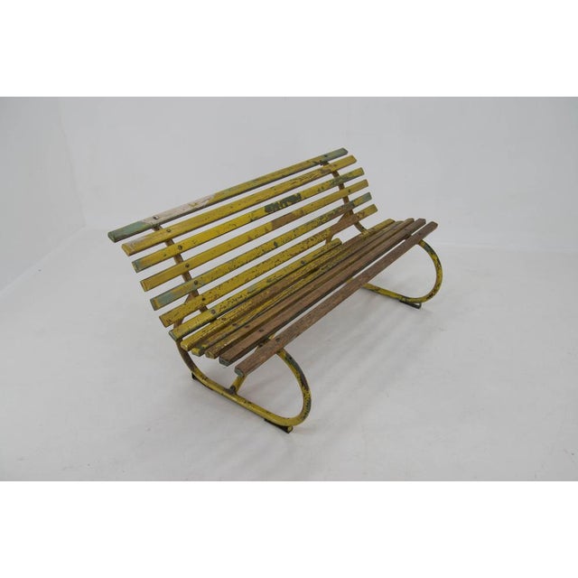Wood and Iron Bench, 1930s For Sale - Image 12 of 17
