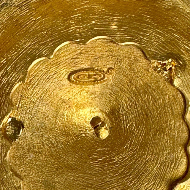 Vintage Italian Vetri Soffiati Blue Art Glass Canister With Gilded Metal Lid by CX Design For Sale - Image 10 of 10