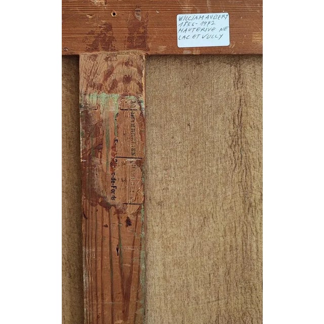 William Victor Aubert, Vue sur le lac dans les hauteurs de Vully, Oil on Canvas For Sale - Image 9 of 10