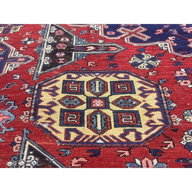 Figurative Fine Antique Sumak Rug 7’8” X 9’1” For Sale - Image 3 of 8
