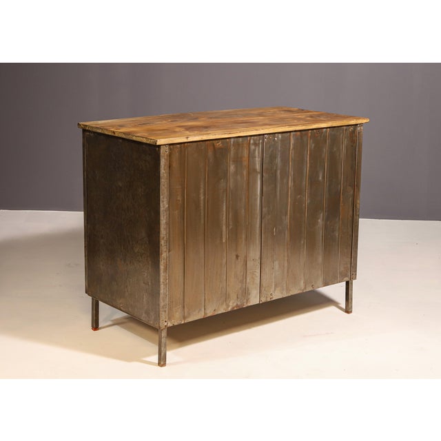 1950s Industrial Czechoslovakian Iron Cabinet, 1950s For Sale - Image 5 of 9