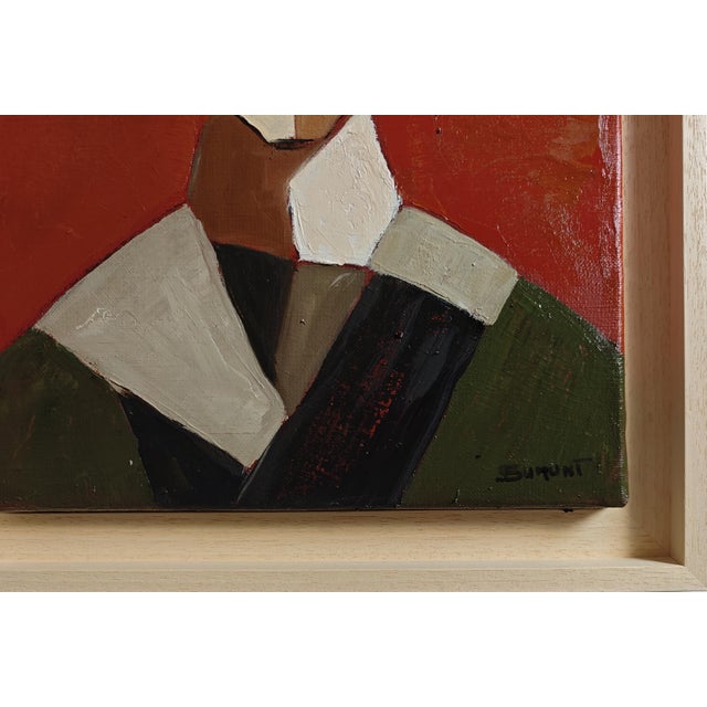 Yin Yang, Contemporary Geometric Portrait Oil Painting, Framed by Sophie Dumont For Sale - Image 4 of 8