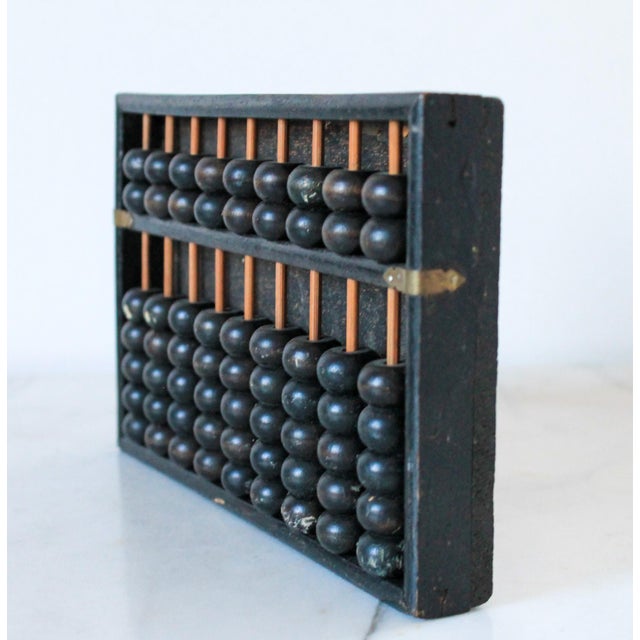 Japanese Vintage Black Japanese Abacus Wood Counter For Sale - Image 3 of 10