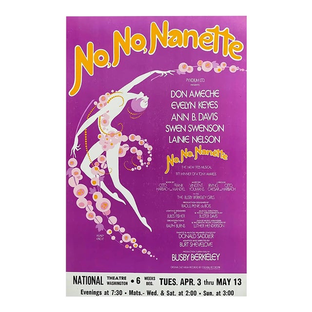 1973 Hilary Knight No, No Nanette Advertising Lithograph For Sale