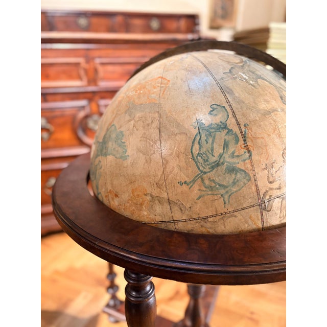 19th Century Antique Italian Celestial Globe on Turned Wood Floor Stand For Sale - Image 11 of 18