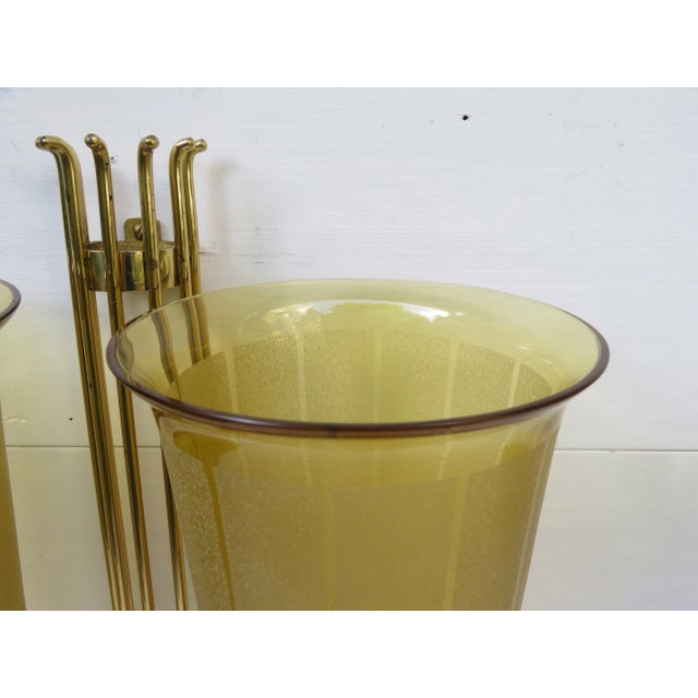 Large Brass Sconces, 1950s, Set of 2 For Sale - Image 12 of 18