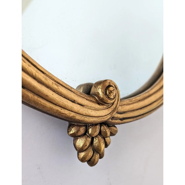 French Art Deco Gold Gilt Round Mirror by Sue and Mare For Sale - Image 4 of 5