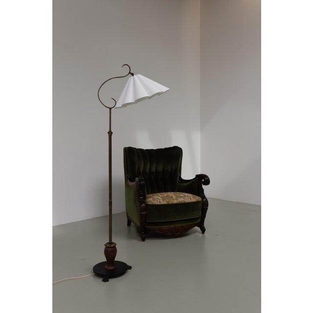 Danish Carved Lounge Chair in Green Velvet, 1920s For Sale - Image 15 of 18