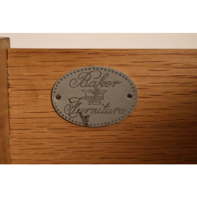 Baker Furniture Company Burl Wood Long Bombe Dresser For Sale - Image 17 of 18