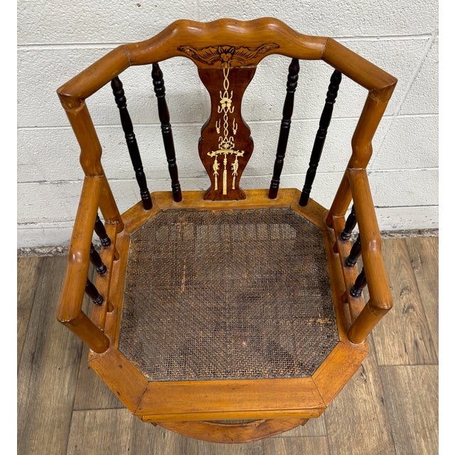 Late 19th Century Antique Qing Style Asian Side Chair Hall Chair For Sale - Image 5 of 9