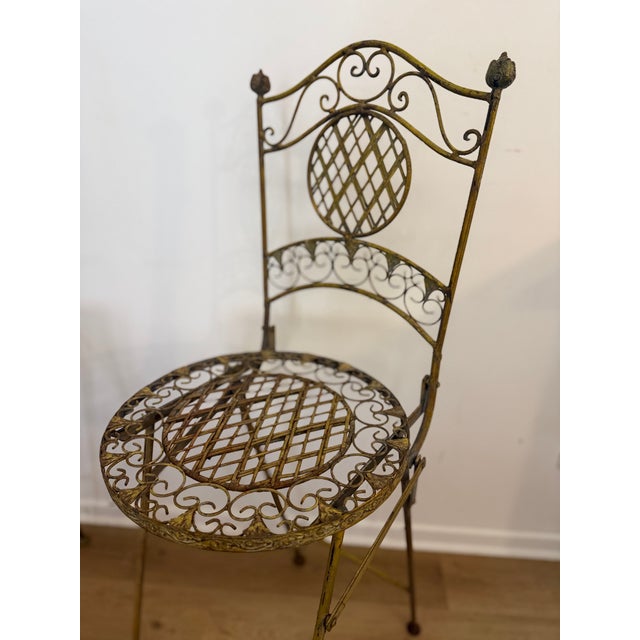 Vintage French Folding Bar Stools in Wrought Iron, 1970s, Set of 2 For Sale - Image 6 of 18