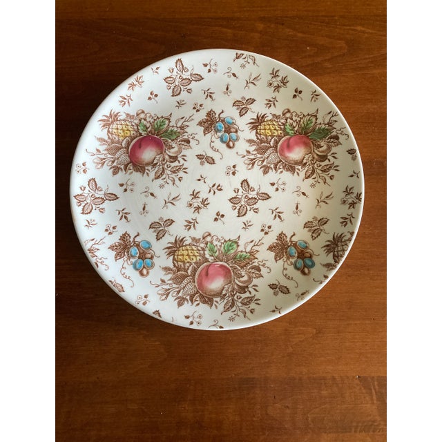 Ceramic 1950's Nasco Hand Painted Fruit Serving Plate For Sale - Image 7 of 8