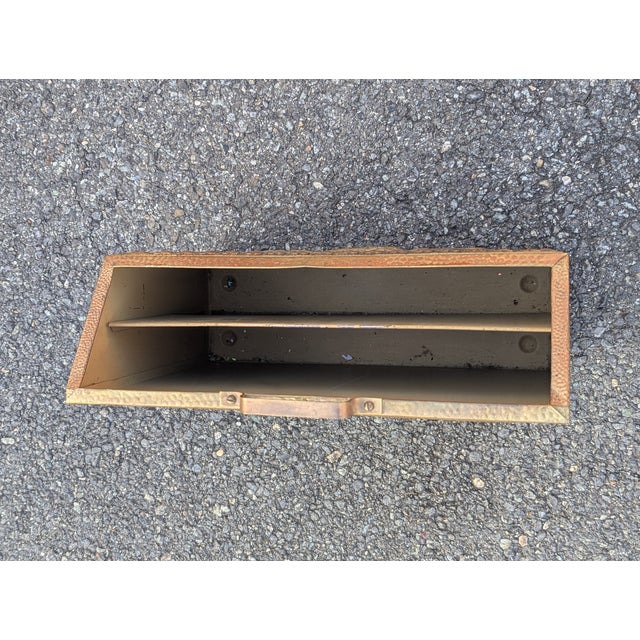 Nautical Vintage Sailboat Scene Embossed Brass Magazine Holder/Rack For Sale - Image 3 of 10