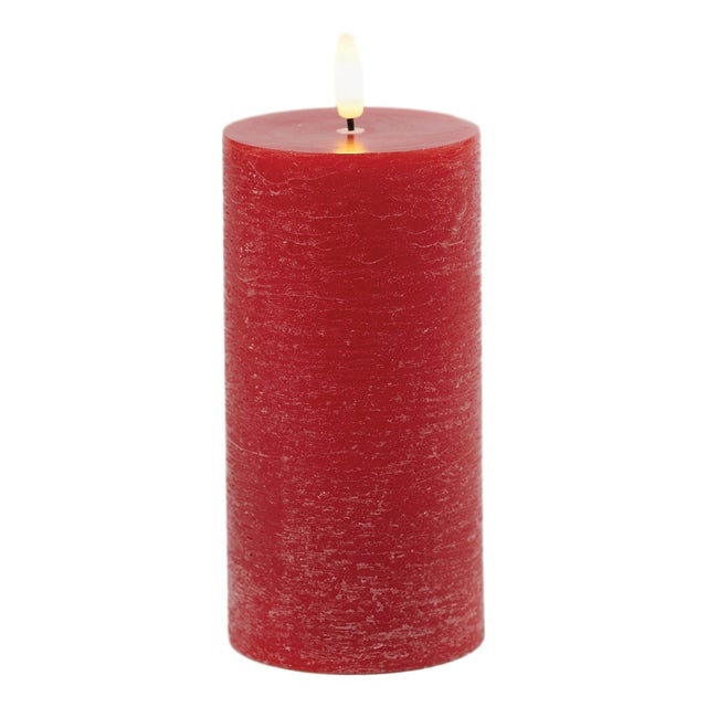 FIA Wick Red Pillar Candle (Set of 2) For Sale