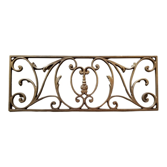 Antiqued Gold Scroll Door Pediment For Sale