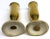 English Mid Century Gold Ceramic Salt and Pepper Shaker Set For Sale - Image 3 of 7
