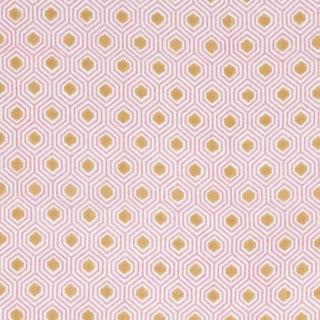 Schumacher Otis Fabric in Pink & Gold For Sale