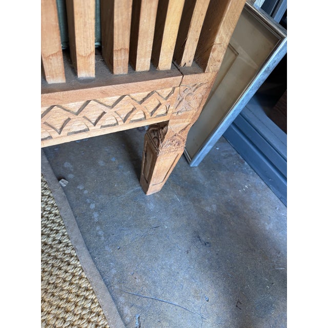 Tan Sculptural Solid Teak Chair For Sale - Image 8 of 12