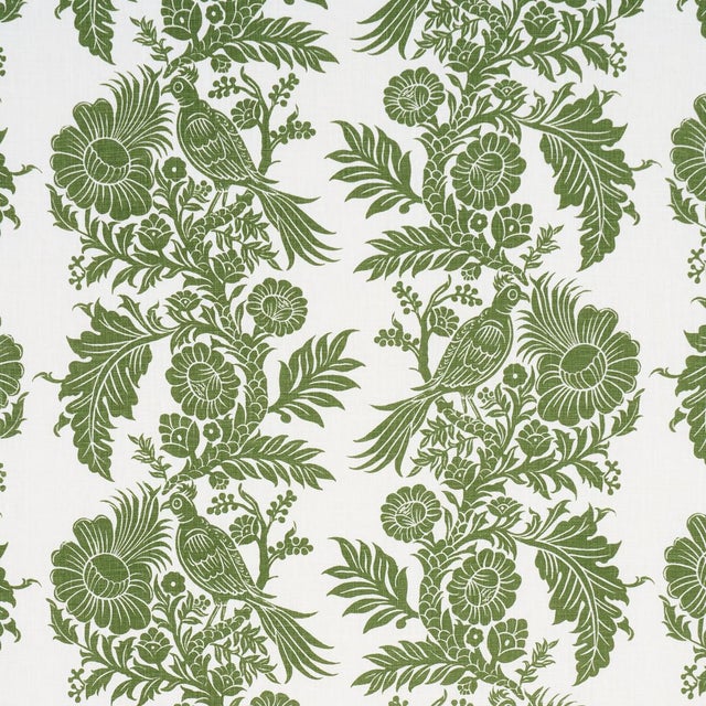 Contemporary SAMPLE - Schumacher X Marie-Anne Oudejans Raven Woods Fabric In Green For Sale - Image 3 of 4