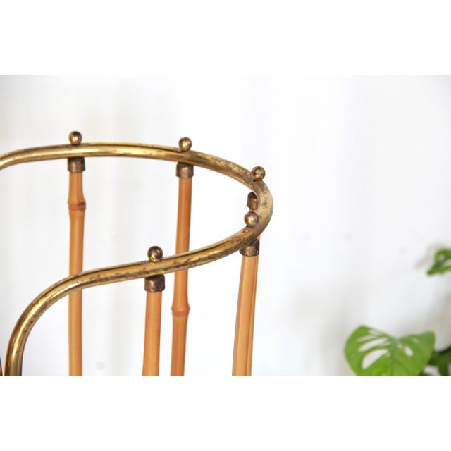 Mid-Century Modern Mid-Century Modern Brass and Bamboo Umbrella Stand, Italy, 1950s For Sale - Image 3 of 7