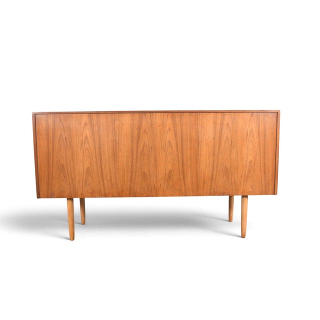 Wood Mid 20th Century Arne Hovmand Olsen Credenza in Teak With Finished Back, Attributed For Sale - Image 7 of 13
