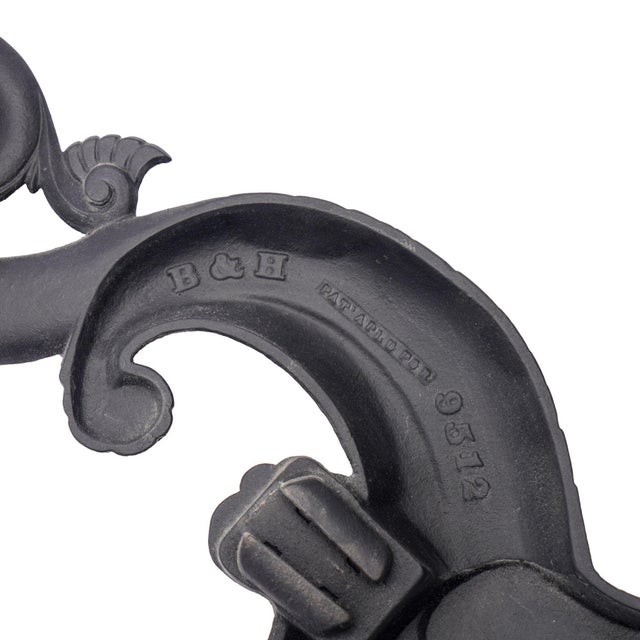Pair of Bradley & Hubbard Cast Iron Dolphin Form Andirons, C. 1900 For Sale - Image 10 of 10