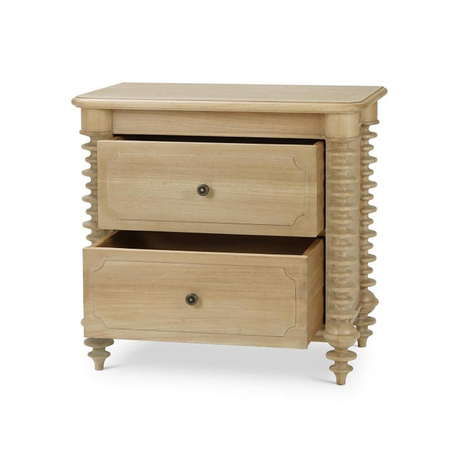 Spool-Turned Two-Drawer Nightstand For Sale - Image 4 of 13