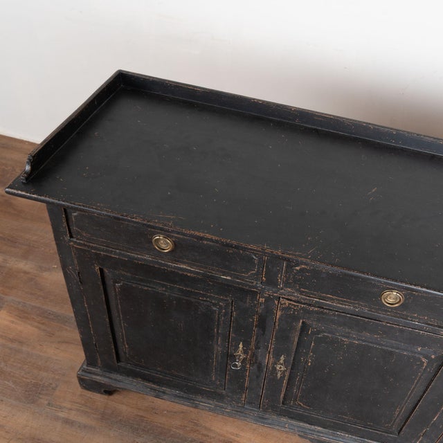 Late 19th Century 19th Century Swedish Black Painted Pine Sideboard Buffet For Sale - Image 5 of 15
