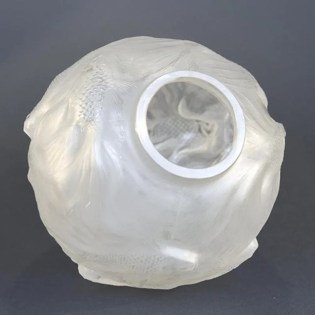 Formose Vase in Blown-Pressed White Glass with Opalescent Patina by Rene Lalique, 1927 For Sale - Image 11 of 14