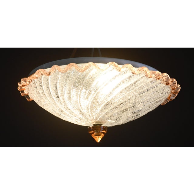 1970 Italian Lady Pink Murano Glass Ceiling Fixture, Murano For Sale - Image 10 of 12