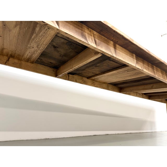 Large Farmhouse Table in Pine with Spindle Legs, 1950s For Sale - Image 18 of 18