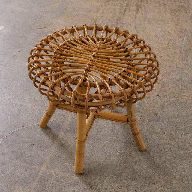 Pair of 1960s Italian Rattan Stools in the Style of Franco Albini For Sale - Image 12 of 12